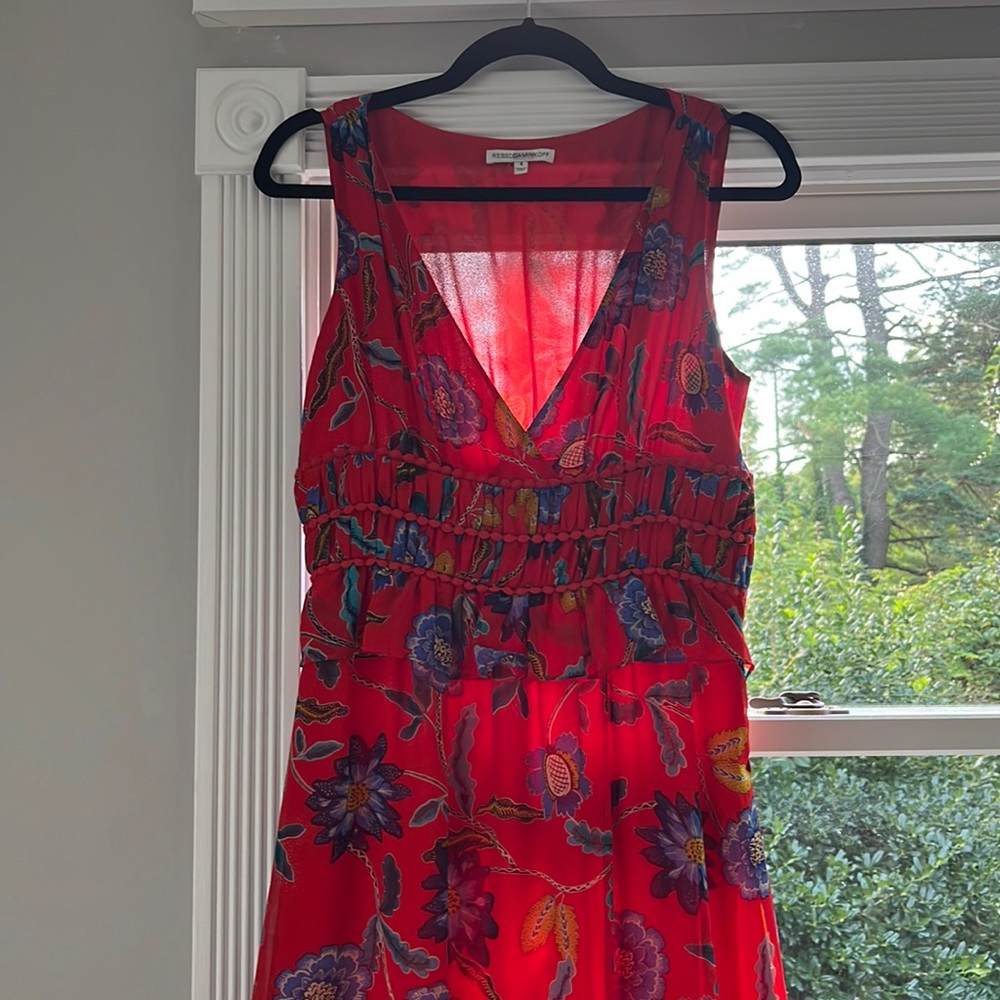 Rebecca Minkoff V neck floral red dress